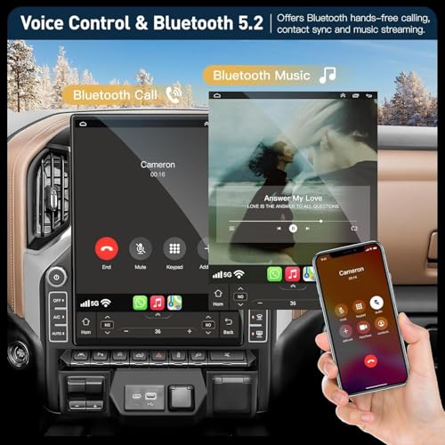 Image of 8-core 8G+256G Car Radio for Chevrolet Sliverado /GMC Sierra 2019 2020 2021, 15.6 Inch 2.5K IPS Touch Screen Upgrade Car Stereo with Carplay /Android Auto,GPS, WiFi, Bluetooth, FM