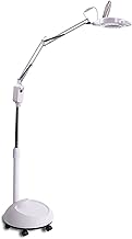 LENTE 8 DIOTTRIE LAMPADA D'INGRANDIMENTO CON STATIVO, LUCE FREDDA BIANCA PER ESTETISTA, ESTETICA, LABORATORIO E LAVORI DI PRECISIONE_ELEGANZA DEL BLACK