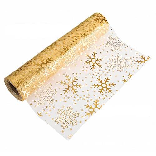 Tischläufer Gold Rolle 5mx28cm, Tischläufer Weihnachten Gold Glitzer...