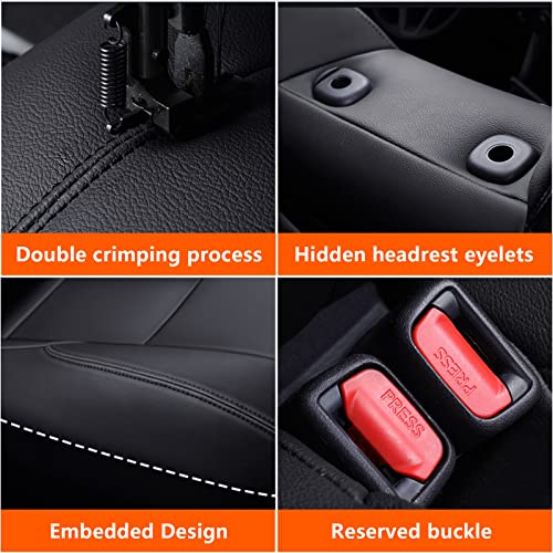 Image of AOMSAZTO Car Seat Cover Fit for Toyota CHR 2018-2022 Faux Leather Seat Covers Protector Compatible Airbag Waterproof C-HR Full Set Black&Blue | CHR Seat Covers Premium Faux Leather Breathable Compatible Airbag Scratch Resistant 1:1 Customized Seat Cushion Protectors