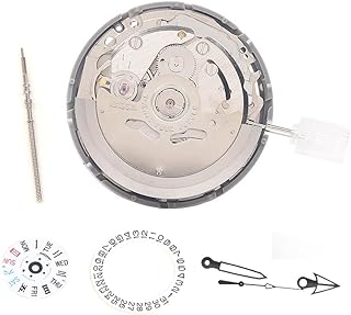 Wosieue Movement NH35/NH35A, Movement Handle, Needle, Weekly Dial, Calendar Dial Kit, Automatic Mechanical Movement with High Accuracy, silver