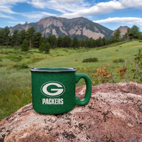 Rico Industries CFS3301GR Nfl Football Green Bay Packers Speckle 12Oz Laser Engraved Campfire Mug thumb #1