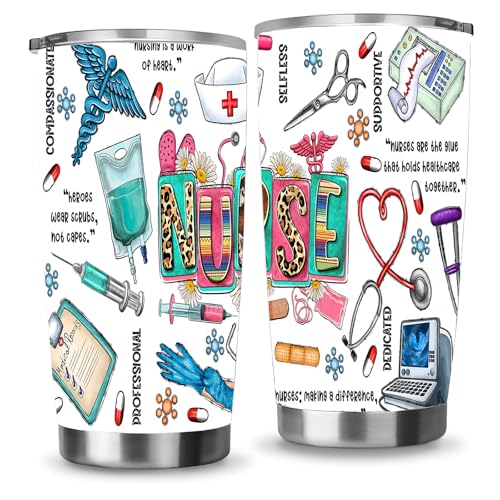 Nurse Gifts for Women - Vacuum Insulated Stainless Steel Tumbler, Coffee Mug, Water Bottle...