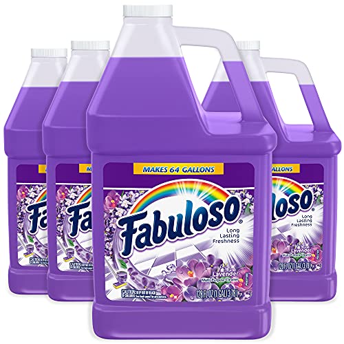Fabuloso All Purpose Cleaner Refill, Lavender, 4 Gallons (1 Gallon, 4 Pack) - Bulk Cleaning Supplies Bundle - Multi-Surface Cleaner, Mopping Solution - Office Supplies (153058)