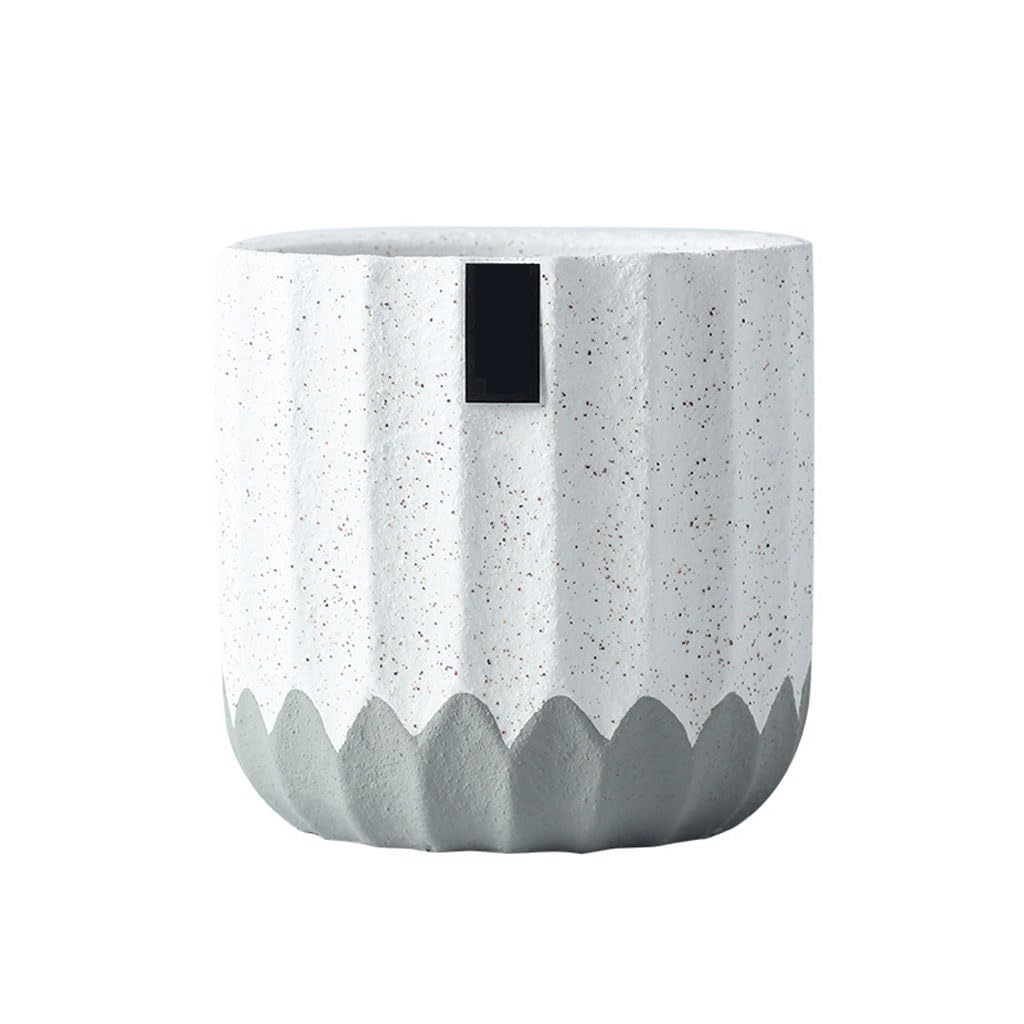 Gelasige B Flower Pots Simple Creative Home Flower Pots Simple Cement Flower Pots Desktop Flower Pots With Drainage Holes Outdoor Flower Pots(B)