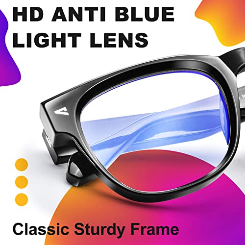 Image of VISOONE Square TR90 Blue Light Blocking Glasses with Anti Glare Computer Glass Woman and Men SAGE