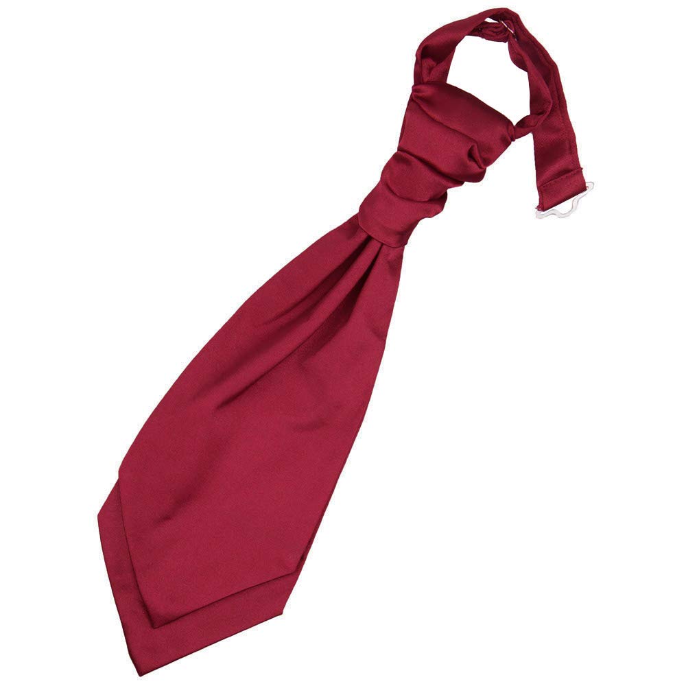 Dqt Boys Burgundy Plain Satin Pre-Tied Scrunchie Cravat - Wedding Page Formal