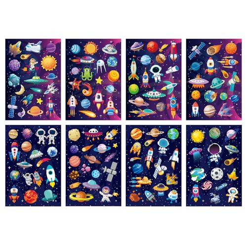 24 unidades autocolantes espaciais para crianças, autocolantes resistentes à água para crianças com planetas sistema solar galáxia para decoração de festas prémios de classe
