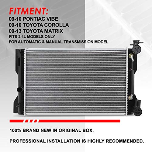 Image of Auto Dynasty 13049 Radiator for 09-10 Toyota Corolla Matrix Pontiac Vibe