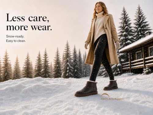 Image of 100% Sheepskin Mini Boots with Arch Support Options: Warm to -22F