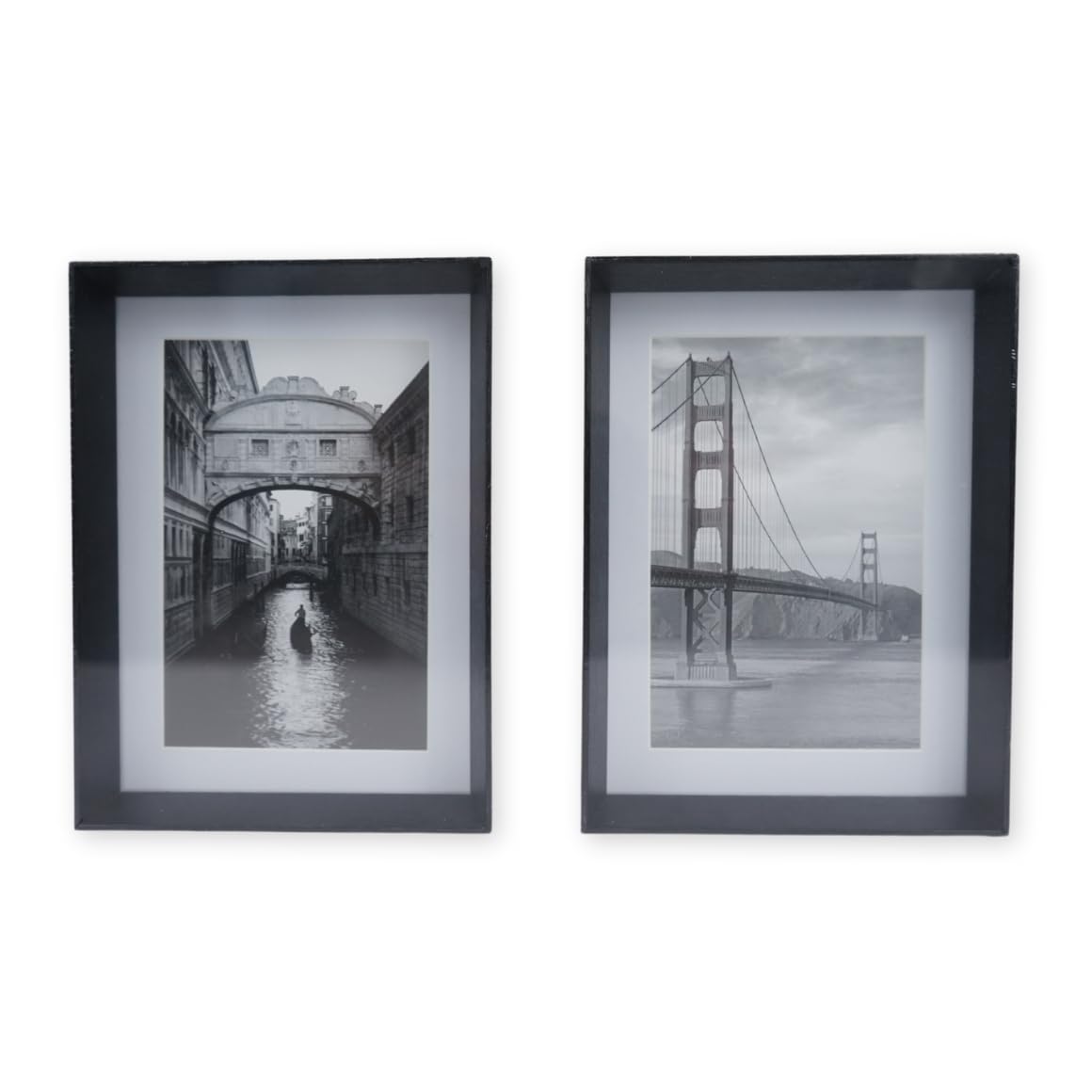 PARENCE Cornice Per Foto In Legno 19x14x3 Cm, Elegante, Con Foto In Bianco E Nero Inclusa, Per Tavolo O Parete