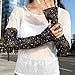 Clagone Elegant Black Embroidered Sleeves Breathable Fabric Fingerless Gloves Formal Event Daily Fashion Accessory