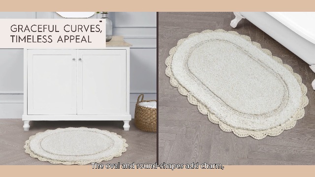 Amazon.com: Laura Ashley Eloise 100% Cotton Round Bath Mat with