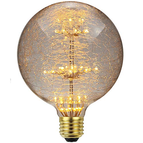 Tianfan Bombilla LED vintage RGB fuegos artificiales Edison G95 3W 220/240V E27