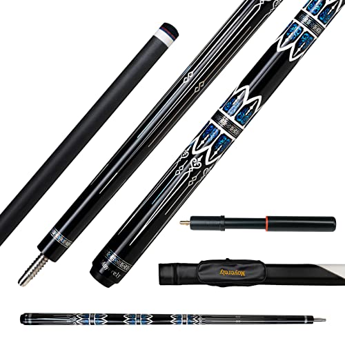 Moyerely Carbon Fiber Pool Cue,11.8mm/12.5mm Low Deflection Cue Stick,Professional Pool Stick with Case(MF4+Extension,11.8mm)