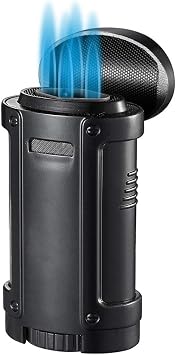 Visol Rhino Quad Butane Torch Flame Refillable Gas Lighter Shipped Without Butane Black