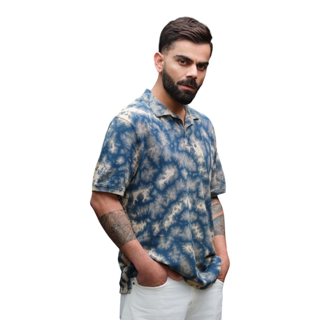 WROGN Men's Cotton Polo T-Shirt Tie Dye Comfort Fit - Image 1