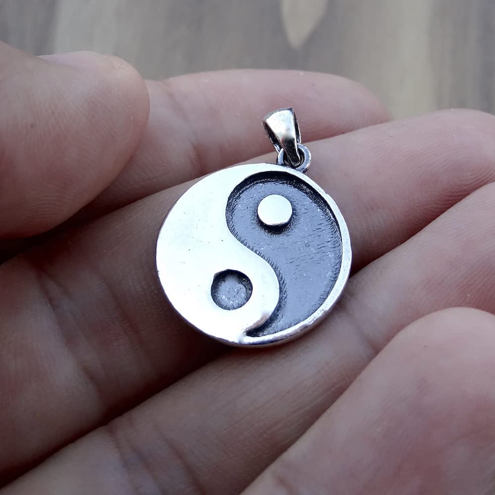 Yin Yan Symbol Anhänger Sterling Silber 925 Yoga Spirituelle Schmuck SALE !
