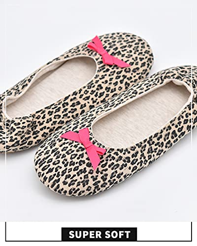 Image of Panda Bros Women's Ballerina House Slippers,Anti-Skid Comfy Warm Ballet Style Slippers