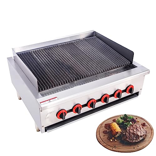 Hakka Commercial Restaurant Gas Countertop Radiant Charbroiler 36