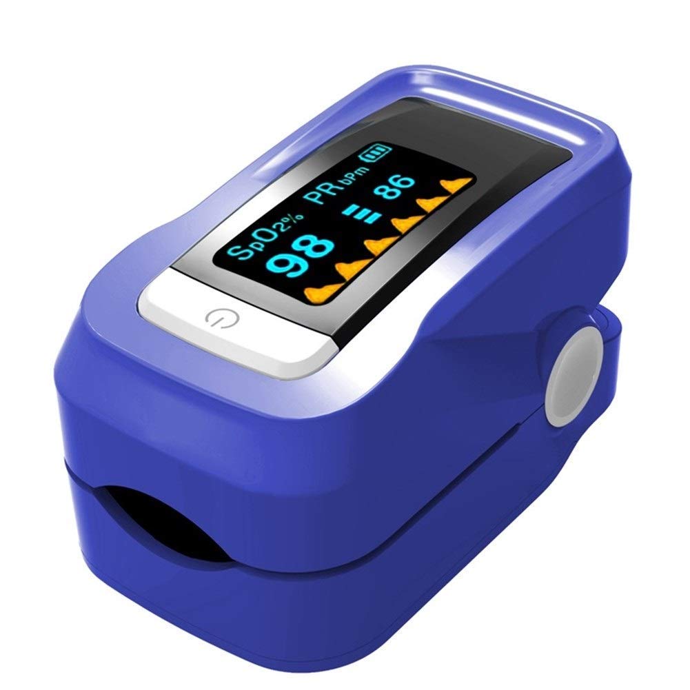 YHW Pulso del Dedo oxímetro de oxígeno Multifuncional Premium Sangre Monitor de SpO2 probador portátil Inicio oxímetro Un Clic con el botón de operación lecturas rápidas ( Estilo al Azar Colores )