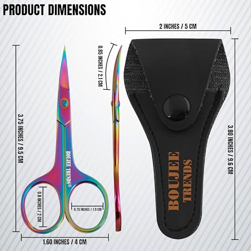 Nail Scissors Toenail Eyebrow Mustache Facial Nose Ear Hair Grooming Multipurpose Small Beauty Scissors Curved and Sharp Blades Multi Titanium Color (Nail Scissors)