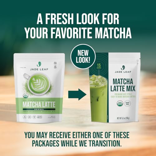 Image of Jade Leaf Matcha Latte Mix, Original, 150g / 5.3oz | Sift-Free Matcha Powder for Lattes - Lightly Sweet Matcha Green Tea Powder w / Unrefined Cane Sugar - Easy to Make