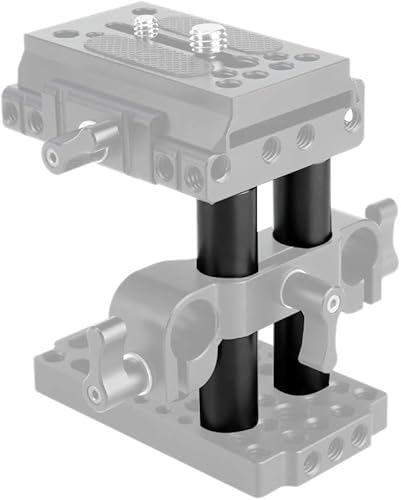 Miniatura 8 de NICEYRIG Varilla micro de 1.5 pulgadas y 0.591 in con roscas hembra de 14, varilla de cámara de aleación de aluminio oxidada negra paquete de 2 - 026