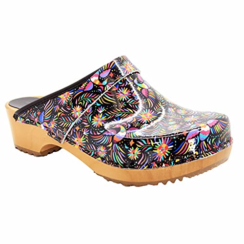 Image of Bjork Maja Wood Open Back Leather Clogs