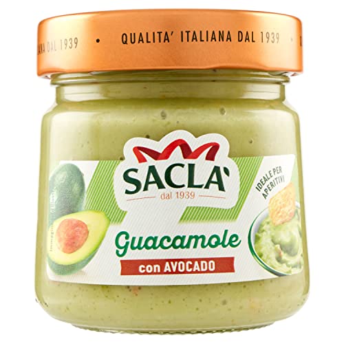 Saclà, Guacamole con Avocado, Ideale con Nachos, Tacos, Tortillas, Toast e Aperitivi dai Gusti Esotici, Vaso Vetro, 190g