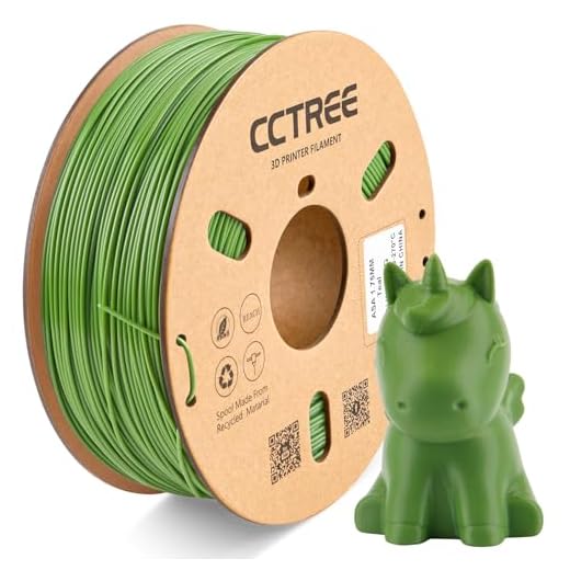 CCTREE ASA Filament 1.75mm, UV-Resistant, High-Strength & Weatherproof Material for Durable Outdoor Prints, 3D Printer Filament 1kg (2.2lbs) Spool, Accuracy +/- 0.03mm, Olive Green