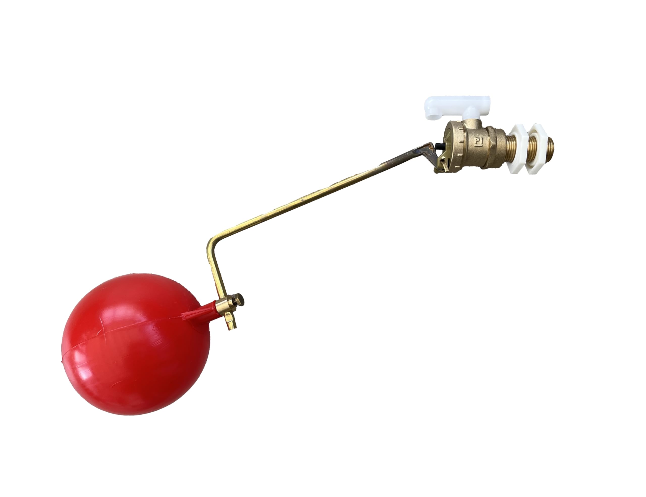 PlumbEZ Adjustable 1/2" Inch Part 2 Ball-Cock Float Valve with Ball/Float for Toilet Cistern & Water Tank, Ball Valve Ballcock for Cisterns & Water Troughs. Part 2 Ball Valve with Float