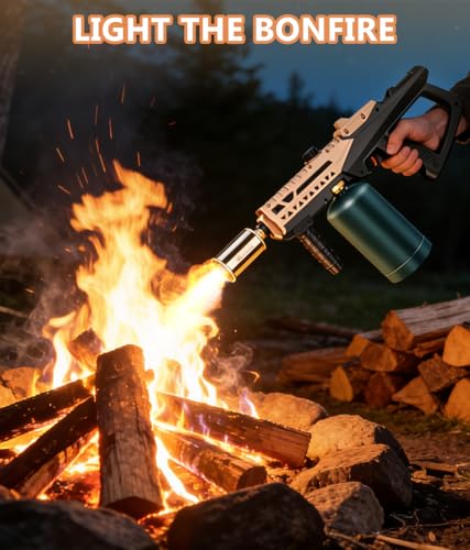 Image of Propane Grill Torch Gun - Cooking Torch - Culinary Torch Sous Vide - Adjustable Flamethrower for BBQ, Campfire, Charcoal Wood Grills Lighter(Tank Not Included)