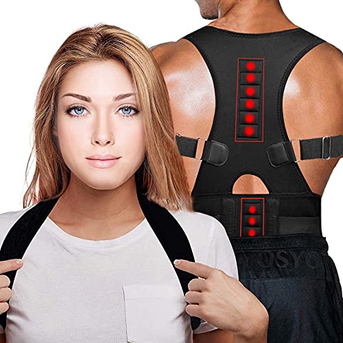 Corrector de Postura con Terapia magnética, cinturón de Soporte para Hombros y Espalda para Hombres y Mujeres, Tirantes y Soportes, cinturón de Postura para Hombros, Tall