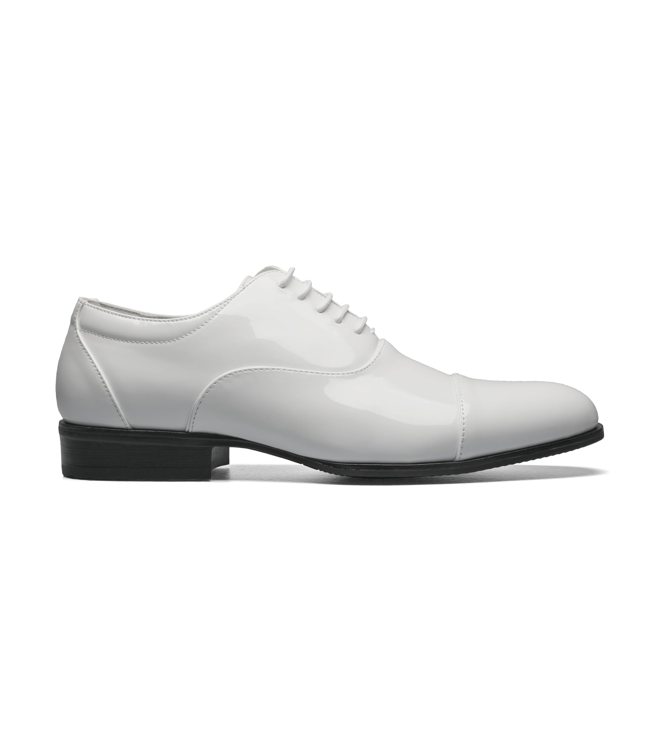 Stacy Adams Gala Herren Smoking Schnürschuh mit Zehenkappe Oxford, weiße Lacklederoptik, 44.5 EU