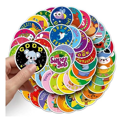 Image of 50 pcs Motivational Reward Stickers Cool Ideal for Teachers Parents Classroom Homework Learning Achievement Motivate Children Fun Rewards Celebrating Boost Kids Decorate Book Positive