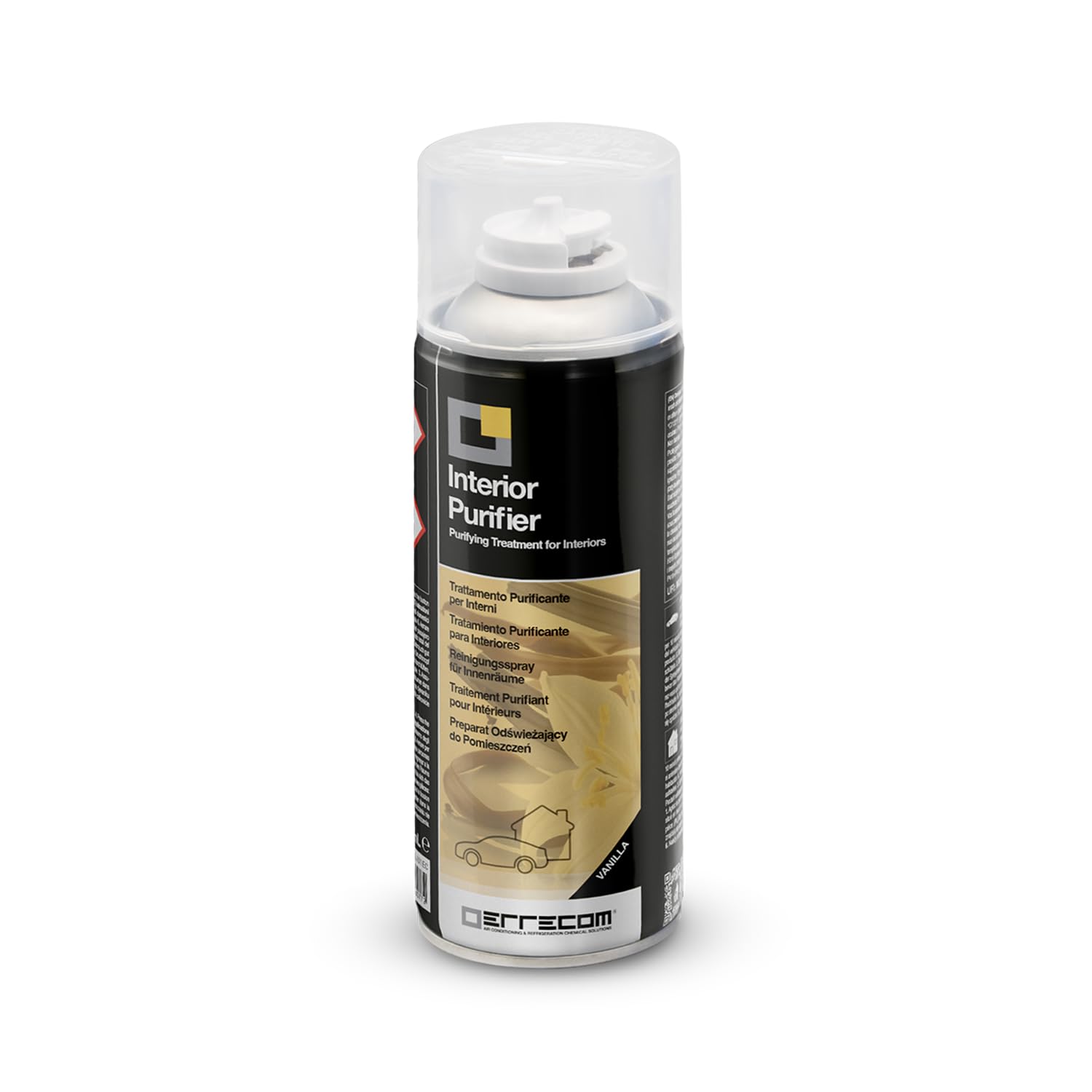 Errecom Interior Purifier, Car Air Conditioner & Cabin Purifying Spray | Neutralises Bad Odours and Contaminants | One-Shot Fast-Acting Formula | Long-Lasting Fresh Air | 200 ml Vanilla Scent