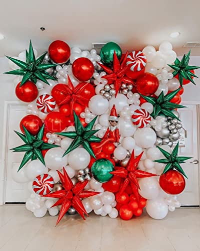 Image of 3pcs 26inch 3D Explosion Star foil balloon, Green Foil Cone Starburst Balloons for Birthday Wedding New Year Party Event