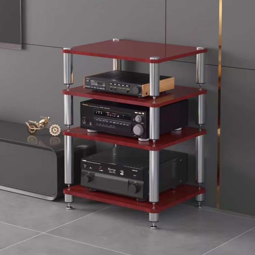 Organizador de estanterías AV para montar un cine en casa con soporte de audio Hi-Fi de madera