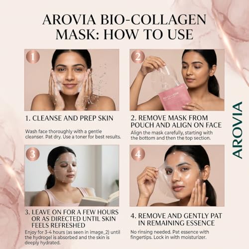 Image of Korean Bio-Collagen Real Deep Mask | Korean Glass Skin Overnight Hydrogel Sheet | 50000ppm | Hyaluronic Acid | Niacinamide | Anti-Aging | Pore Minimising | Suitable for All Skin Types | 4 Pack