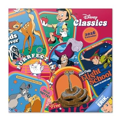 Grupo Erik Calendario 2026 pared Disney Clásicos - Almanaque pared 2026 : Planificador mensual Con espacio para Anotar, Ilustraciones y Fácil de colgar (30x30cm) | Ya disponible en tu tienda friki favorita! En mundofriki.es!