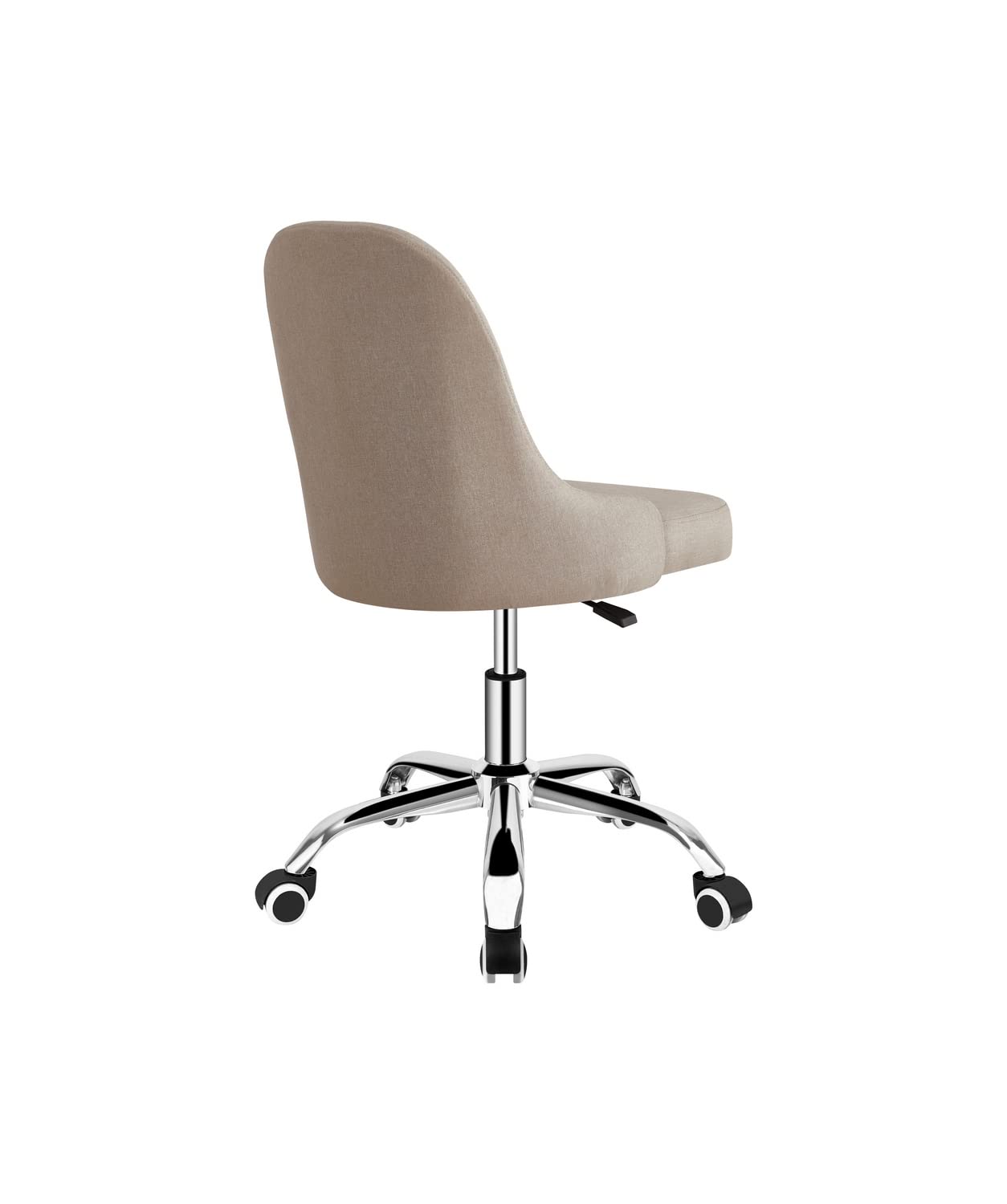WeHome Poltroncina Girevole ABBY In Lino Giallo Con Base Cromata E 5 Ruote – Per Scrivania, Ufficio, Cameretta