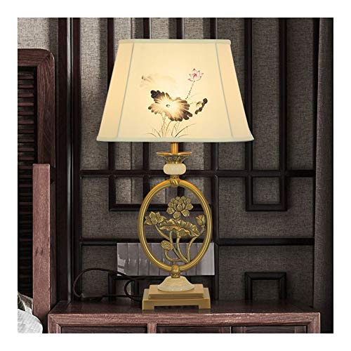 Chambre Accueil Kids Décor Lampes d'éclairage Tabl LED Chambre nuit Salon lampe de bureau d'étude Chambre Zen Zen Lotus Creative Bureau Lampe de luxe Jade table en marbre Lampes de bureau lumière