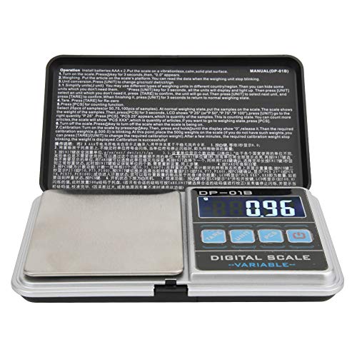 Báscula digital Báscula de bolsillo Mini báscula Pantalla LCD portátil de alta precisión Joyería Pesaje de cocina ABS Acero inoxidable 100 g 200 g 300 g 500 g 1000 g (200g/0,01g)