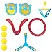deAO Gioco Lancia e Prendi la Palla Set Include 2 Guante Pagaia, 4 Palle e 3 Boomerang - attività Sportive Estive per Bambini e in Famiglia