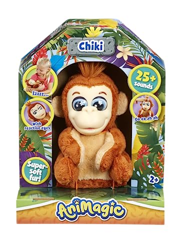 Animagic: Chiki the Baby Gorilla | Super Soft Interactive Gorilla Plush with Over 25 Sounds and Movements! | Suitable for Ages 2+