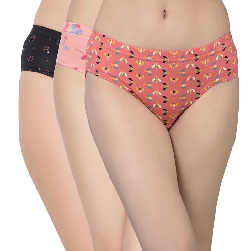 Hipster Panty Set for Women - Cotton Panties for Women (Pack of 3) | S - 4XL Size | 3 Multi Print Panty-image-5