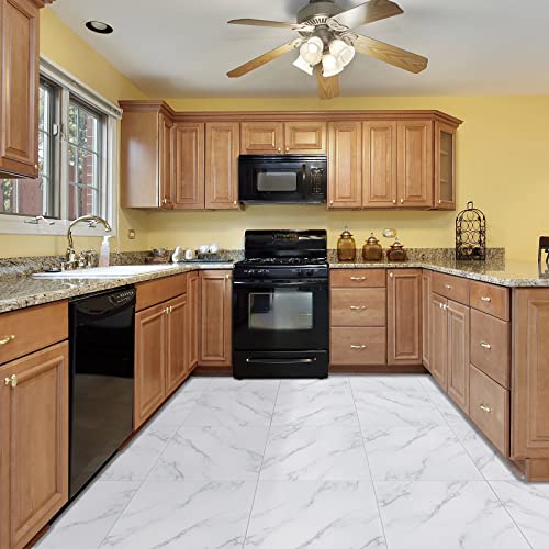 Spiareal SPIAREAL-STICK FLOOR-03 48 Pieces Vinyl Flooring Peel And Stick Floor Tile Stick On Floor Tile Self Adhesive Waterproof Bathroom 12 X 12 Inch Floor Tile thumb #5