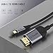 immagine 3USB C HDMI, QGeeM Cavo adattatore da USB C a HDMI, 1,8 m, 4 K a 30 Hz, da USB tipo C a HDMI Thunderbolt 3, compatibile con MacBook Pro 2018, iPad Pro, Samsung S9 S10, Surface Book 2, Dell XPS 13/15 …