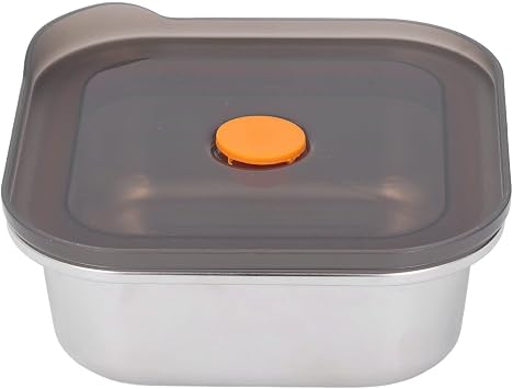 Food Storage Containers, Vacuum Sealed 316 Stainless Steel Meal Prep Containers, Lunch Box with Sinking Cover for Refrigerator 500ml